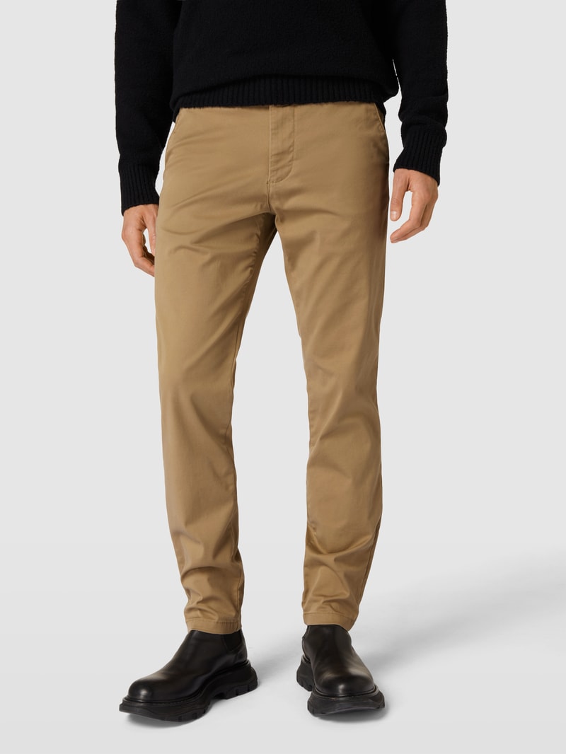 Slim Fit Chino in unifarbenem Design Modell 'NEW Miles' in camel