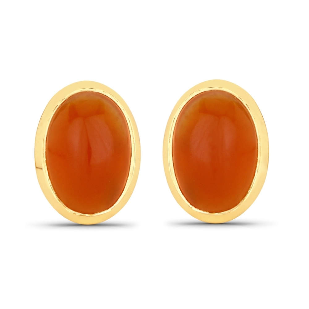 Rafaela Donata Boucles doreilles Argent sterling Cornaline en Or jaune Bijoux