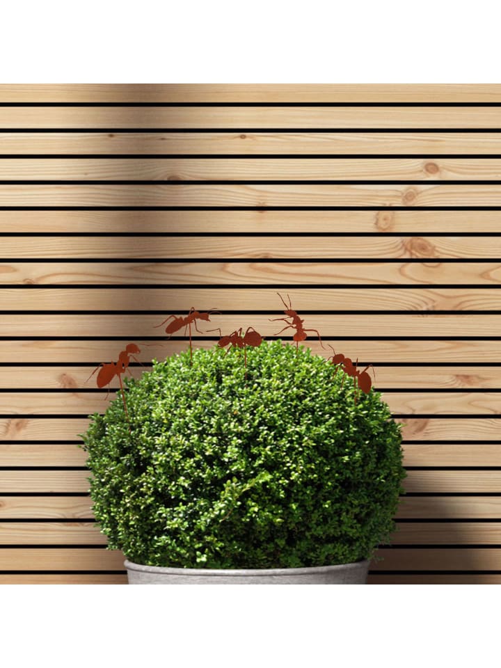 UNUS 5er Set Gartenstecker Rost Ameisen in Braun günstig kaufen onesize