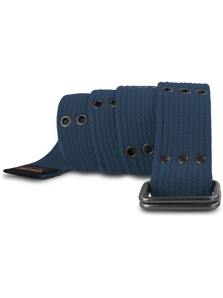 Normani Outdoor Sports Baumwoll-Gürtel mit Ösen Wadi in Navy günstig kaufen 110 cm