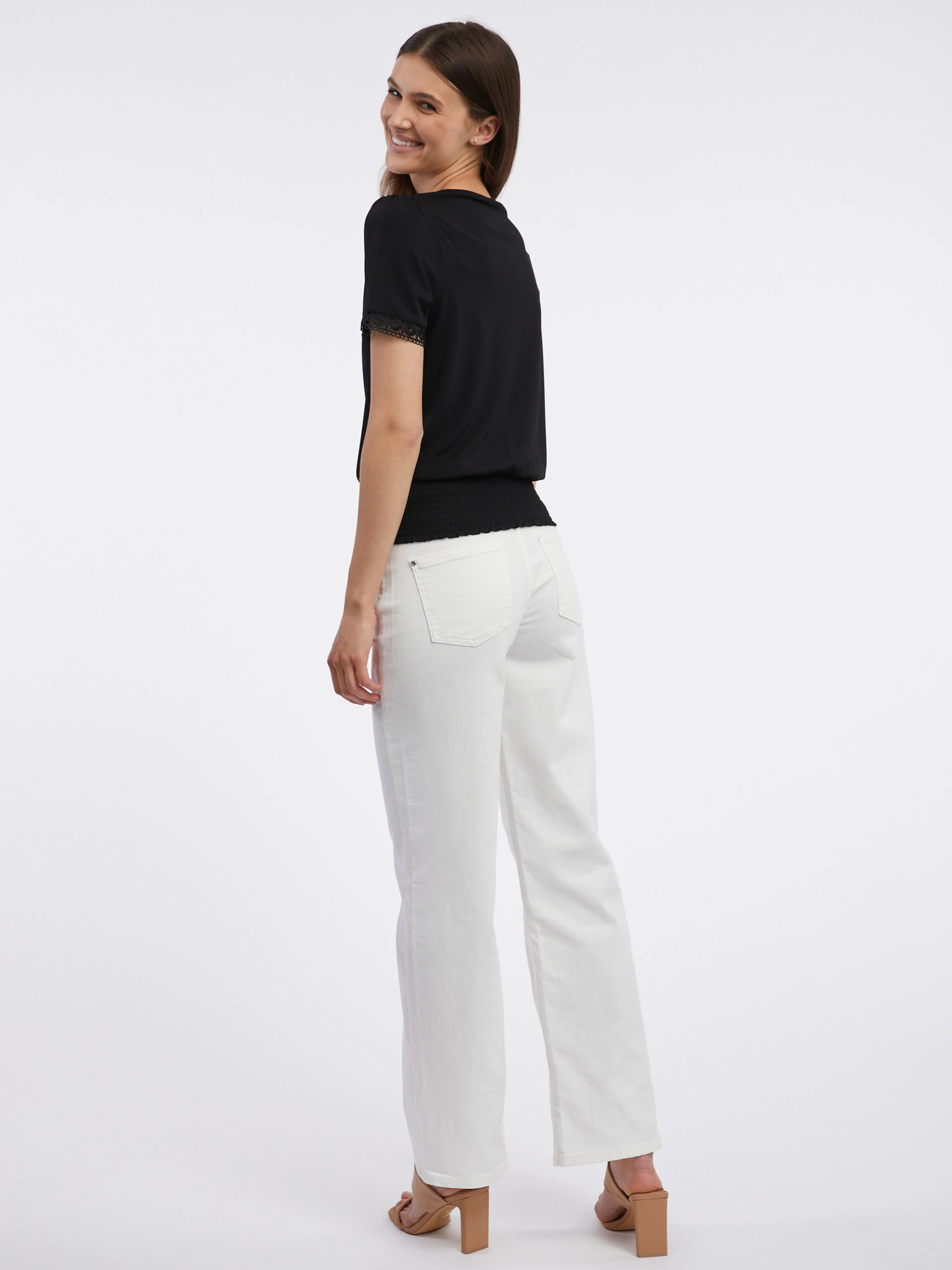 Dunkelrosa Damen-Shirt mit dekorativen Details ORSAY
