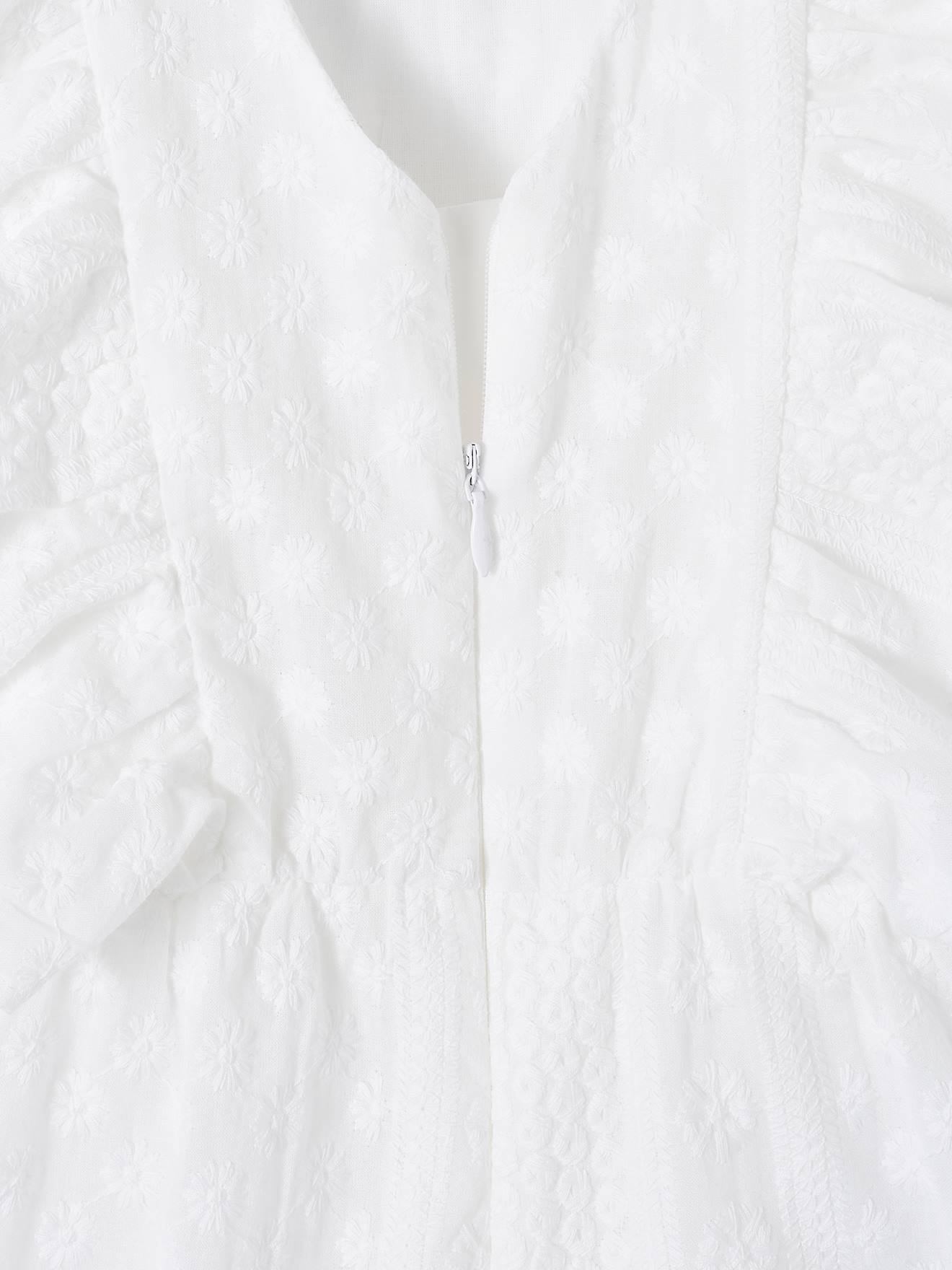 Vertbaudet Festlicher kurzer Mädchen Jumpsuit mit Lochstickereien - wollweiß