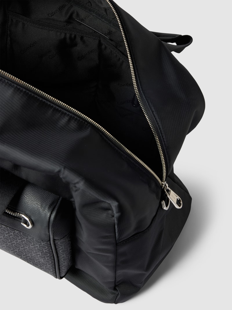 Weekender mit Label-Details Modell 'ELEVATED' in schwarz