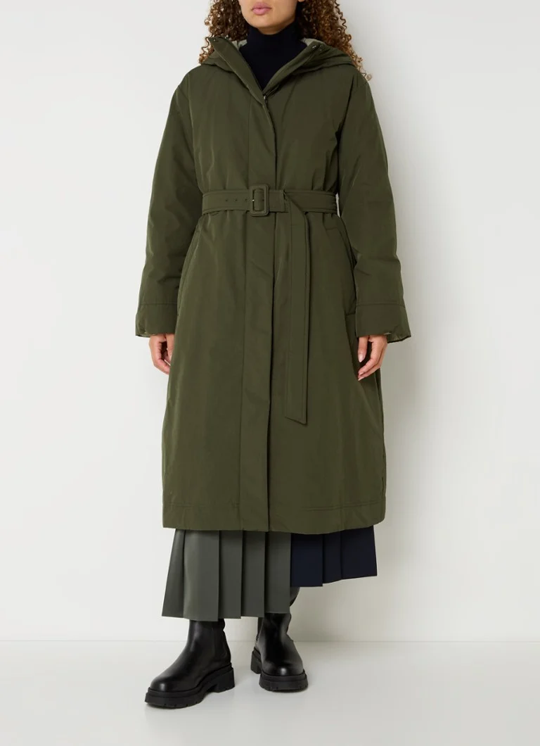 MaxMara Ussita divpusēja stepēta jaka ar sasienamu jostu