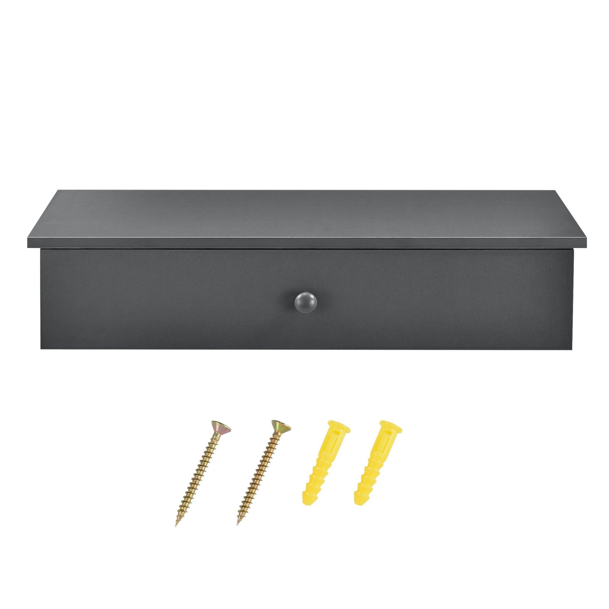 en.casa Wandboard, Ringsted Hängender Nachtschrank / Wandkommode Dunkelgrau