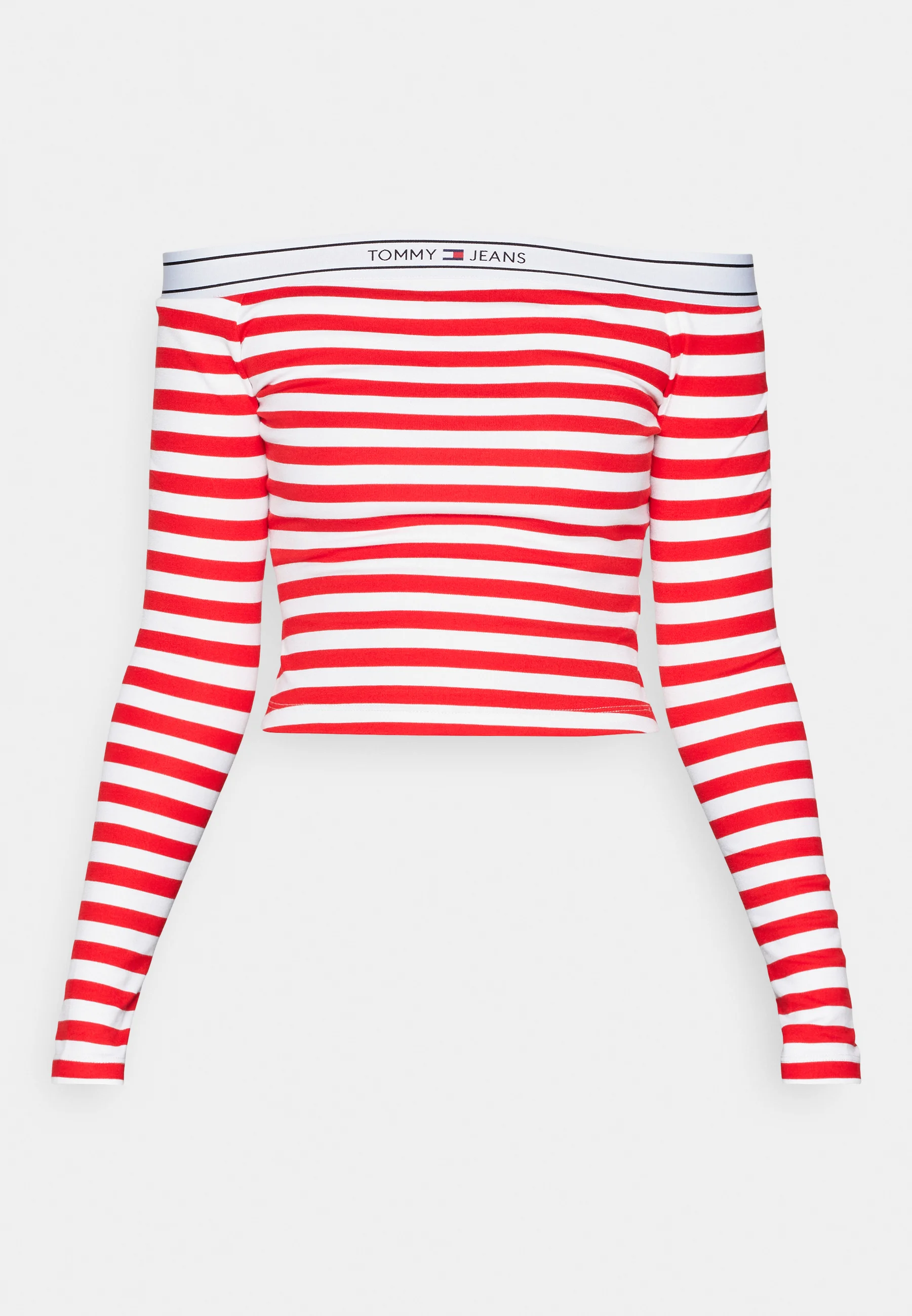 Camiseta de manga larga con cinta con el logotipo de Tommy Jeans y hombros descubiertos