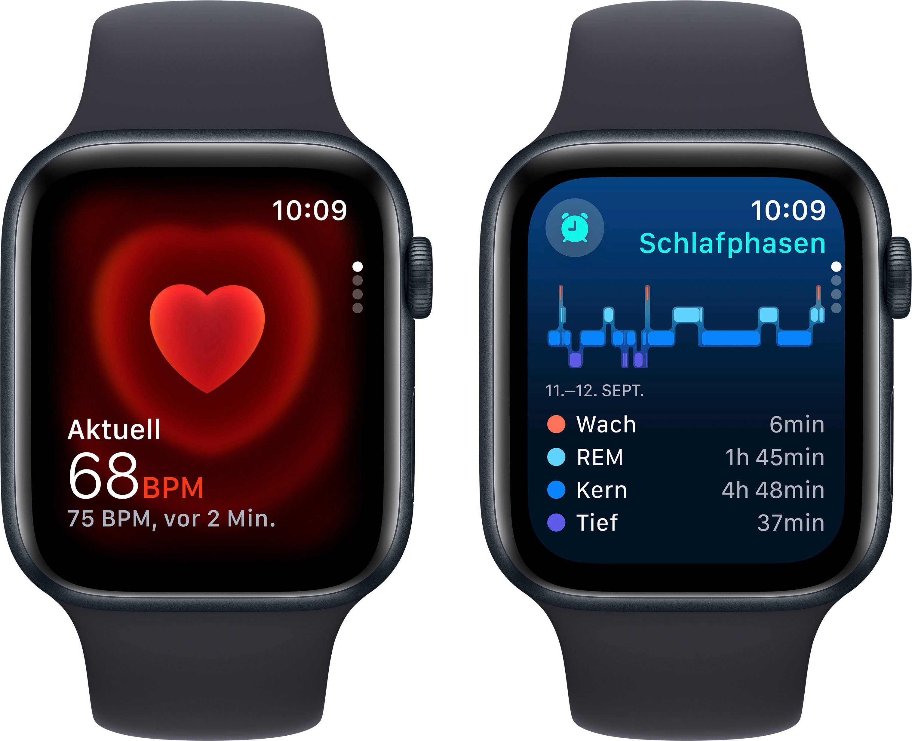 Apple Watch SE GPS 44 mm Aluminium S/M Smartwatch (4,4 cm/1,73 Zoll, Watch OS 10), Sport Band