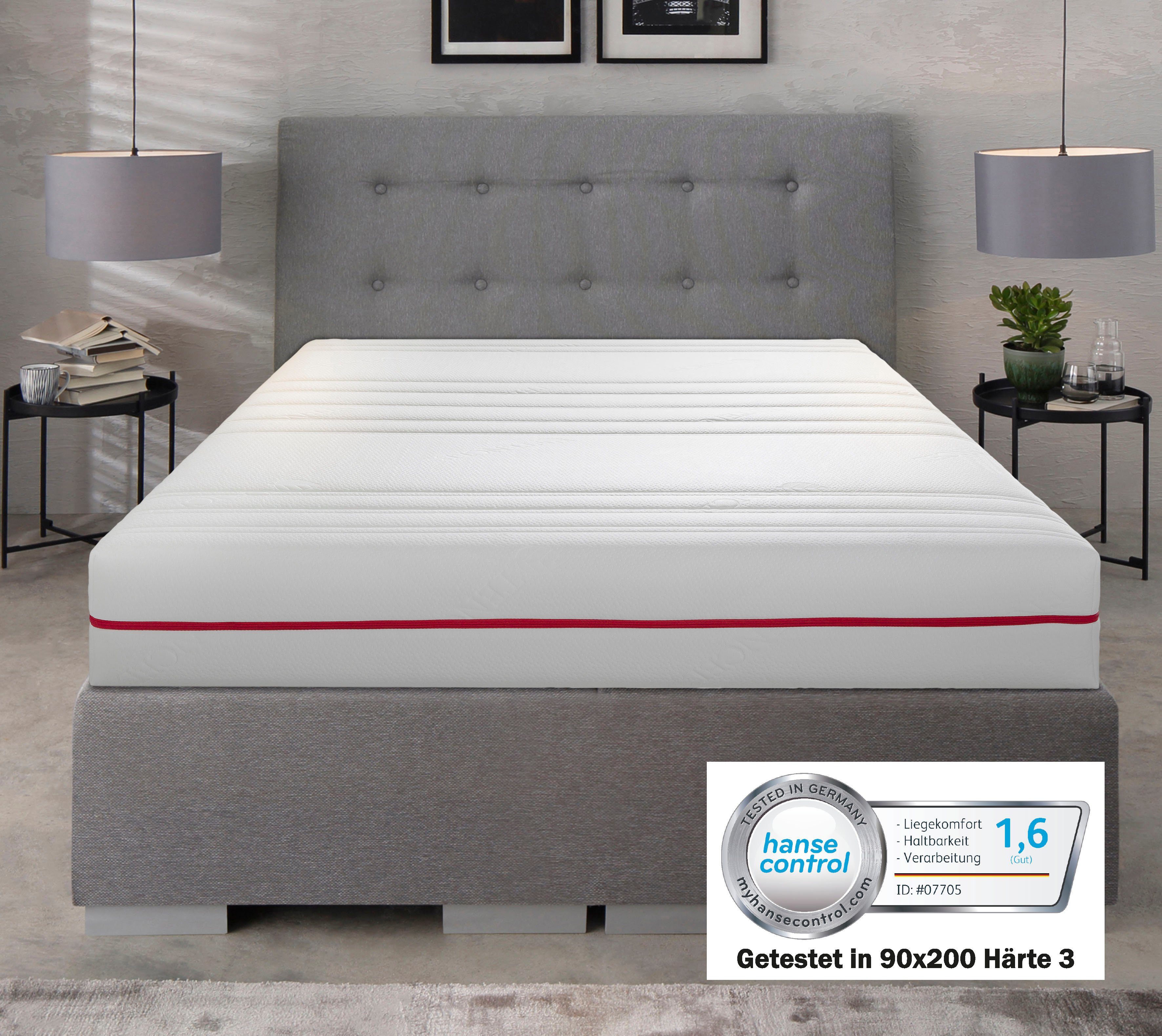Taschenfederkernmatratze Active Flex, BeSports, 22 cm hoch, Matratze in 90x200 cm und weiteren Größen erhältlich, Wendematratze
