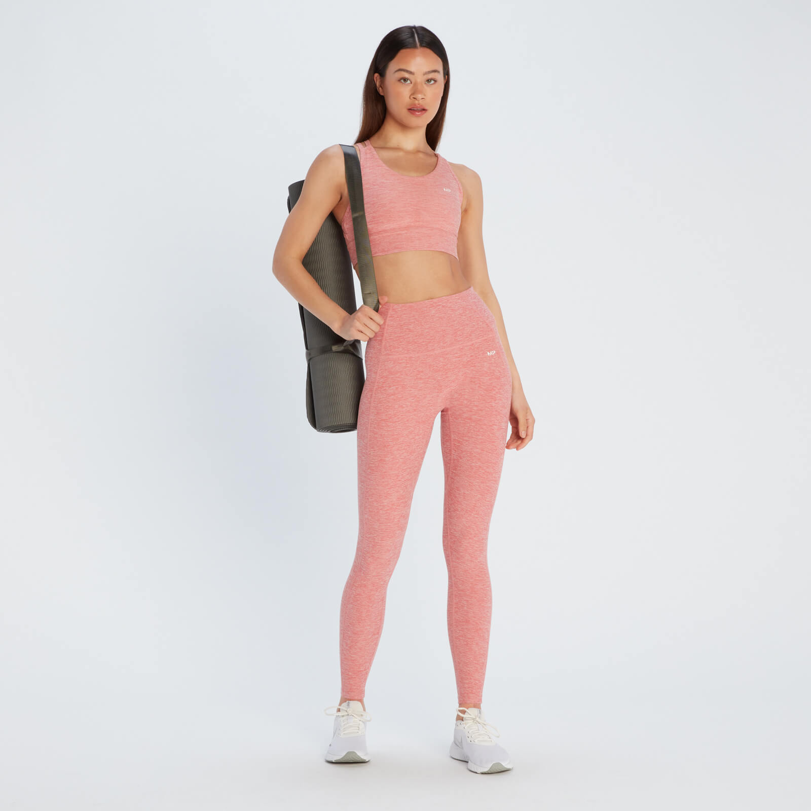 Brassière de sport à bretelles MP Composure pour femmes – Rose délavé chiné