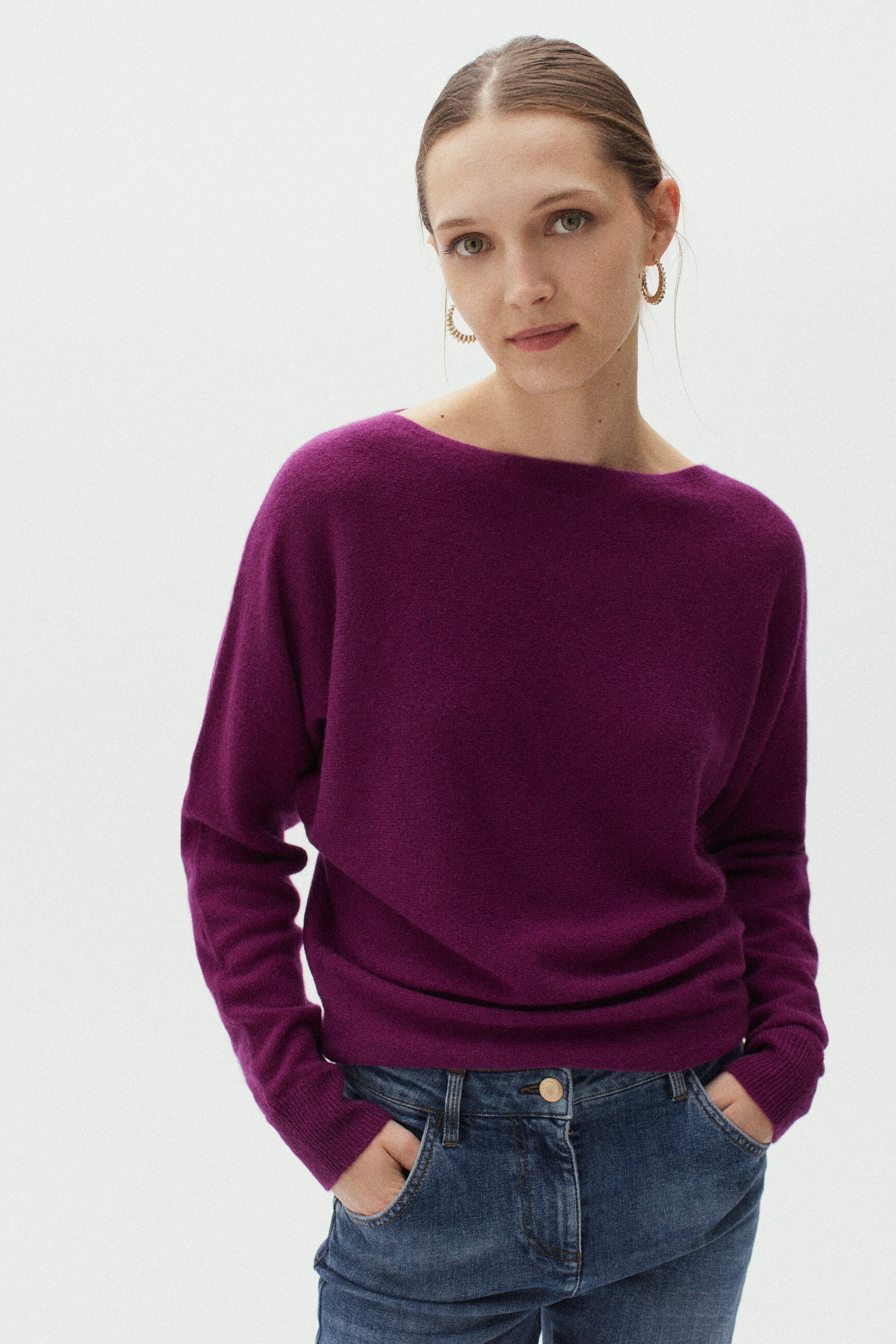 pull marie 100% cachemire prune femme