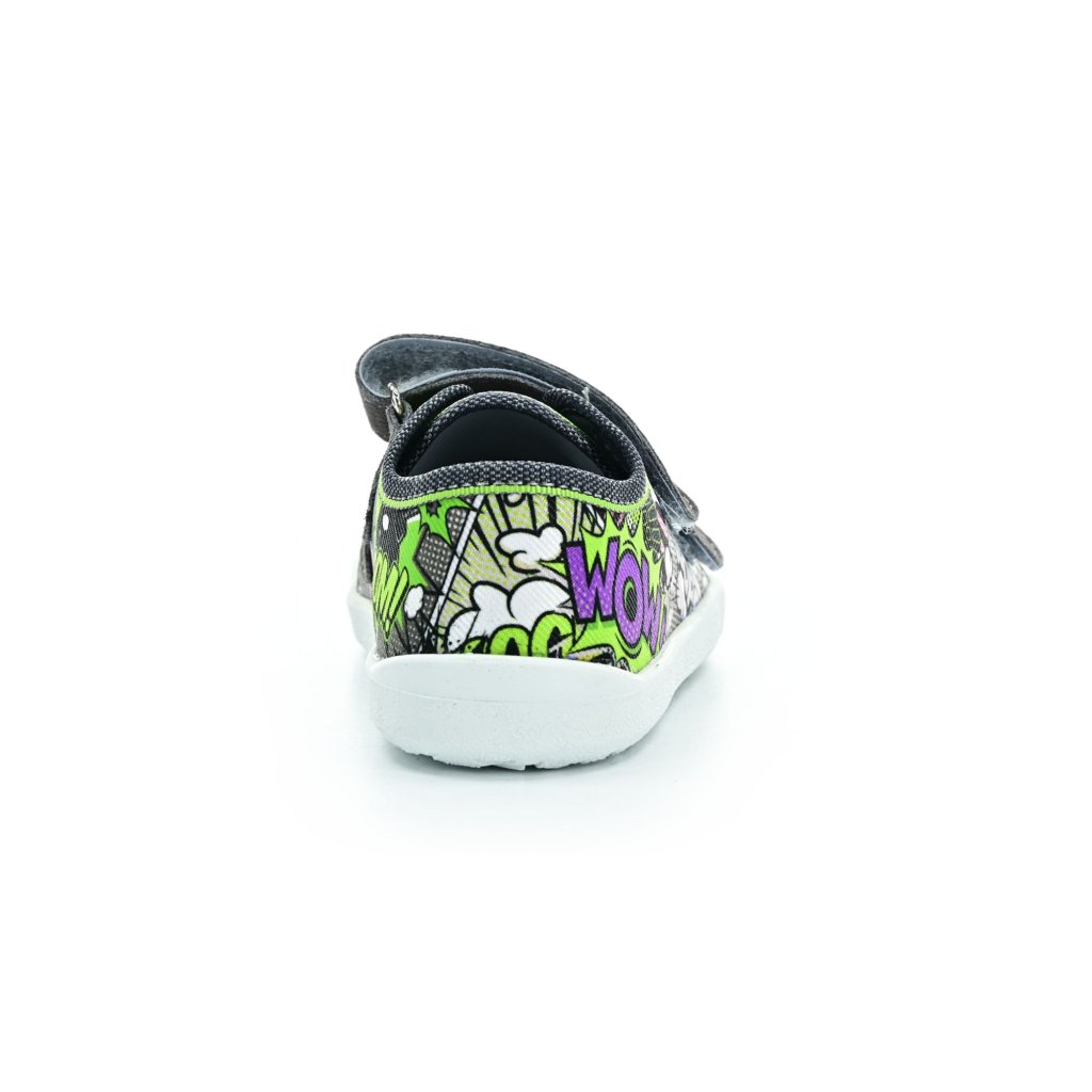 Ef Seledyn Graffiti schwarze Barfußsneaker