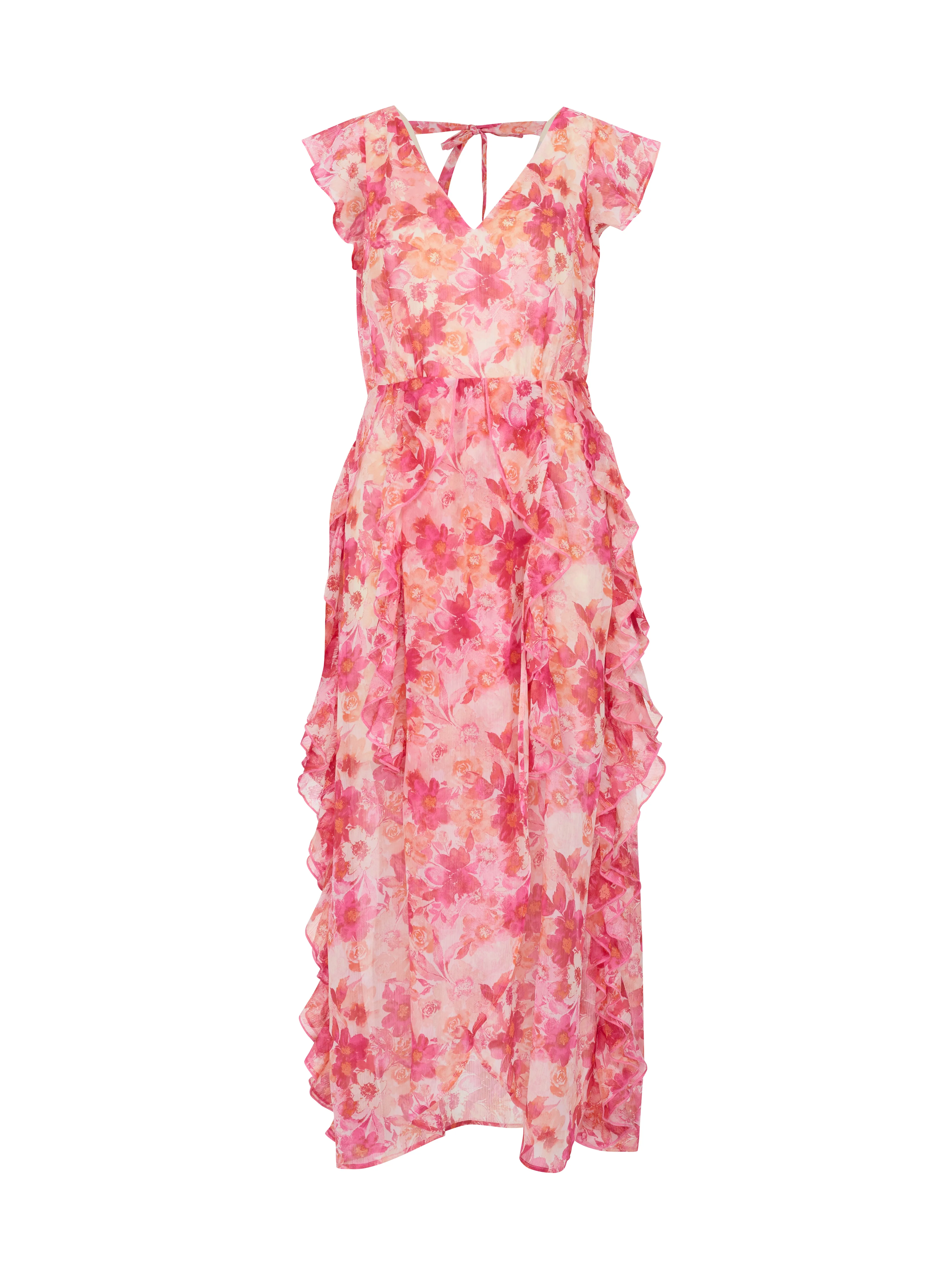 Rosa Damen Maxikleid mit Blumenmuster ORSAY