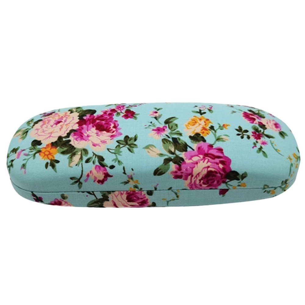 LENBEST Brillenetui Floral Brillenetui, Damen Tragbare Blumenstoffe Brillenetui