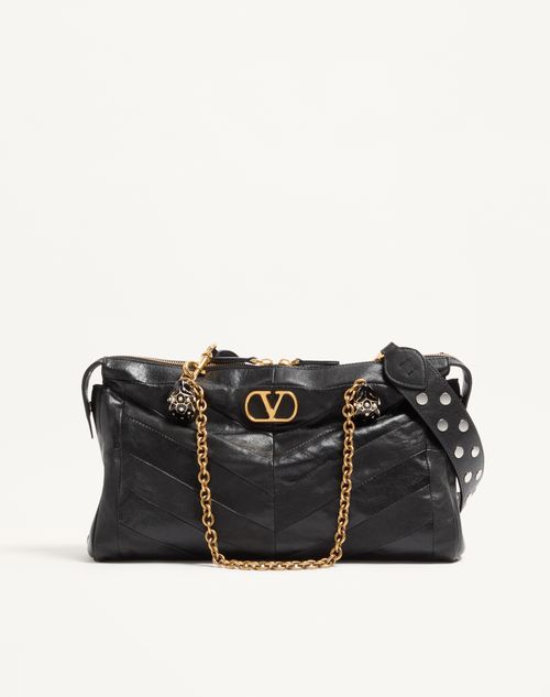 Valentino Garavani Panthea Chevron Nappa Skuldertaske