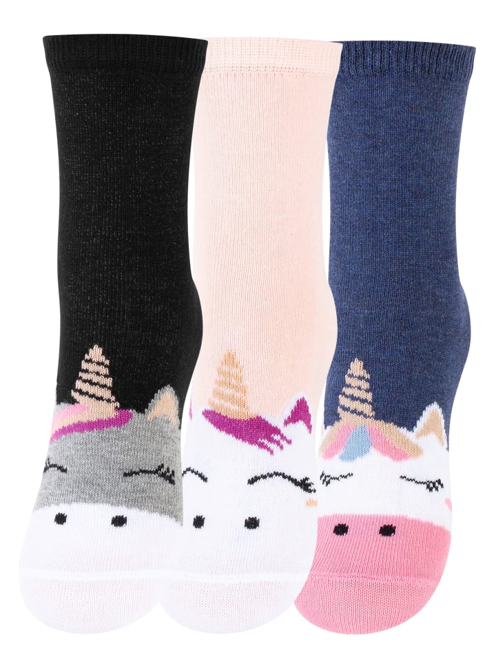 Cotton Prime® 6 Paar Kinder Socken - Einhorn in Bunt günstig kaufen