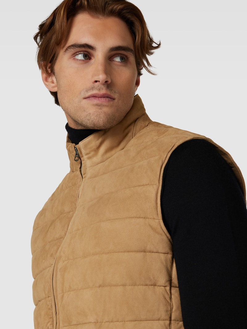 Weste aus Ziegenleder in khaki