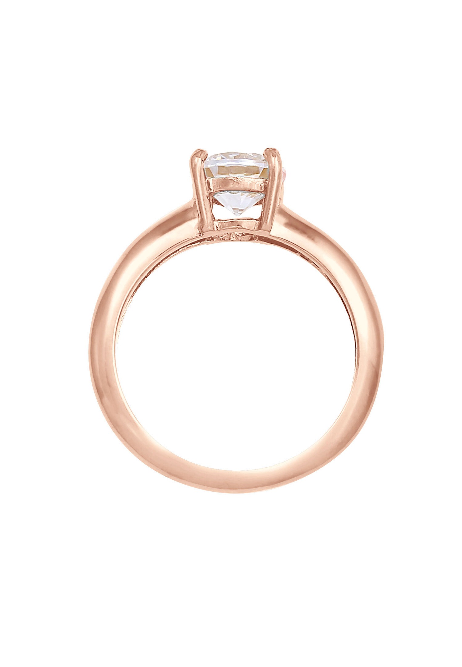 Anillo clásico solitario Elli para mujer con cristal de circonita cúbica en plata de ley 925.