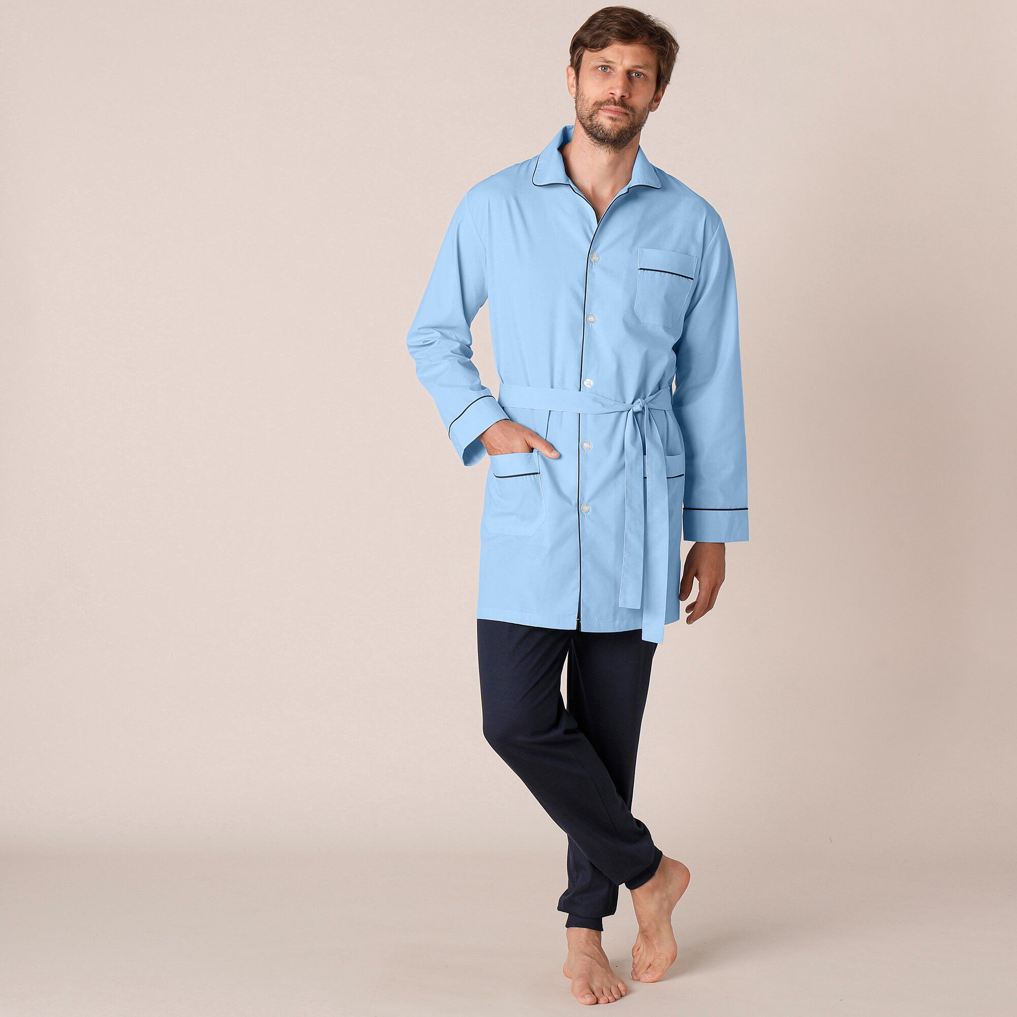 Veste de pyjama popeline boutonnée