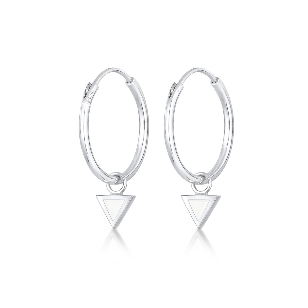 Elli Elli Boucles d'Oreilles Boucles créole pour dames en émail triangulaire en 925/10 Boucles d'oreilles
