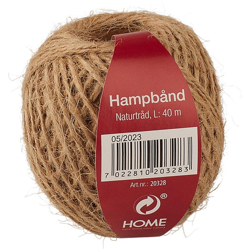 Home Bånd hamp 40 m x 2 mm natur