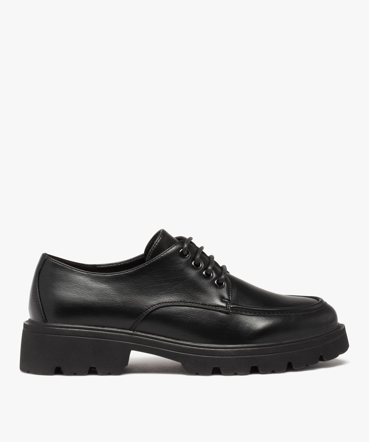 Derbies femme style rock à semelle épaisse et crantée noir | GEMO