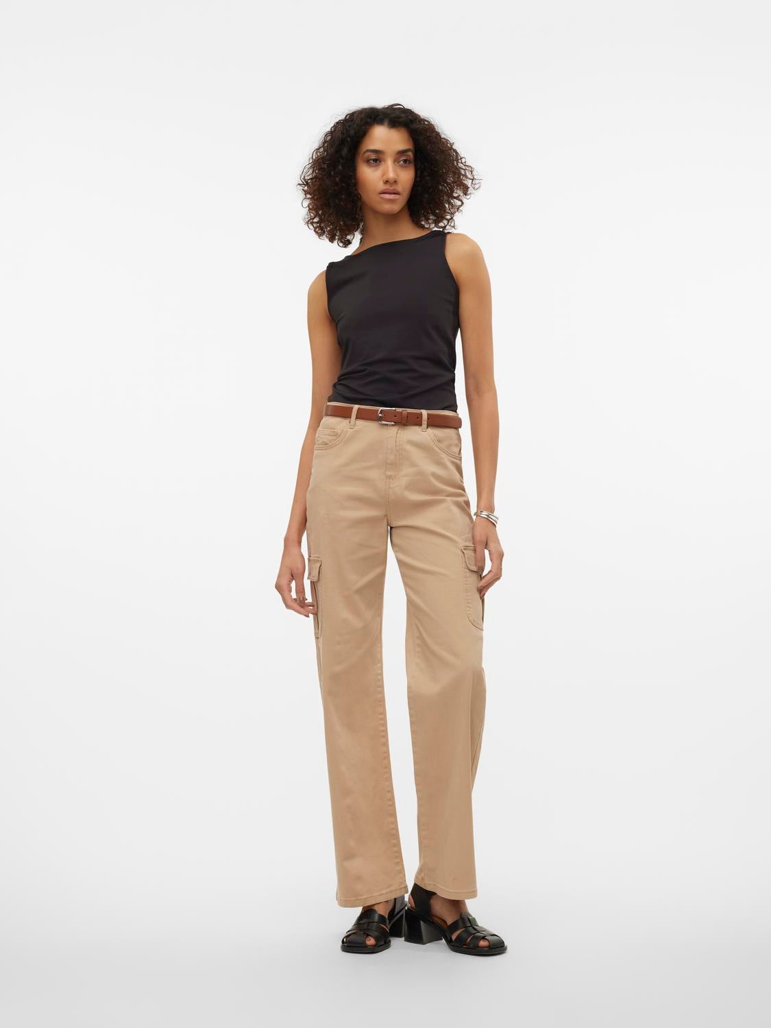 VMTESSA Hohe Taille Weit geschnitten Jeans
