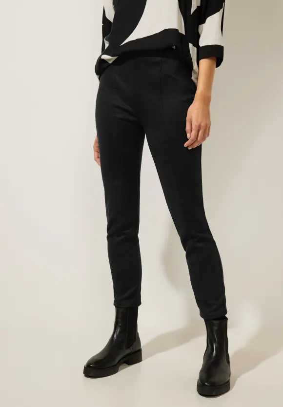 Street One Skinny Hose in Velour Optik