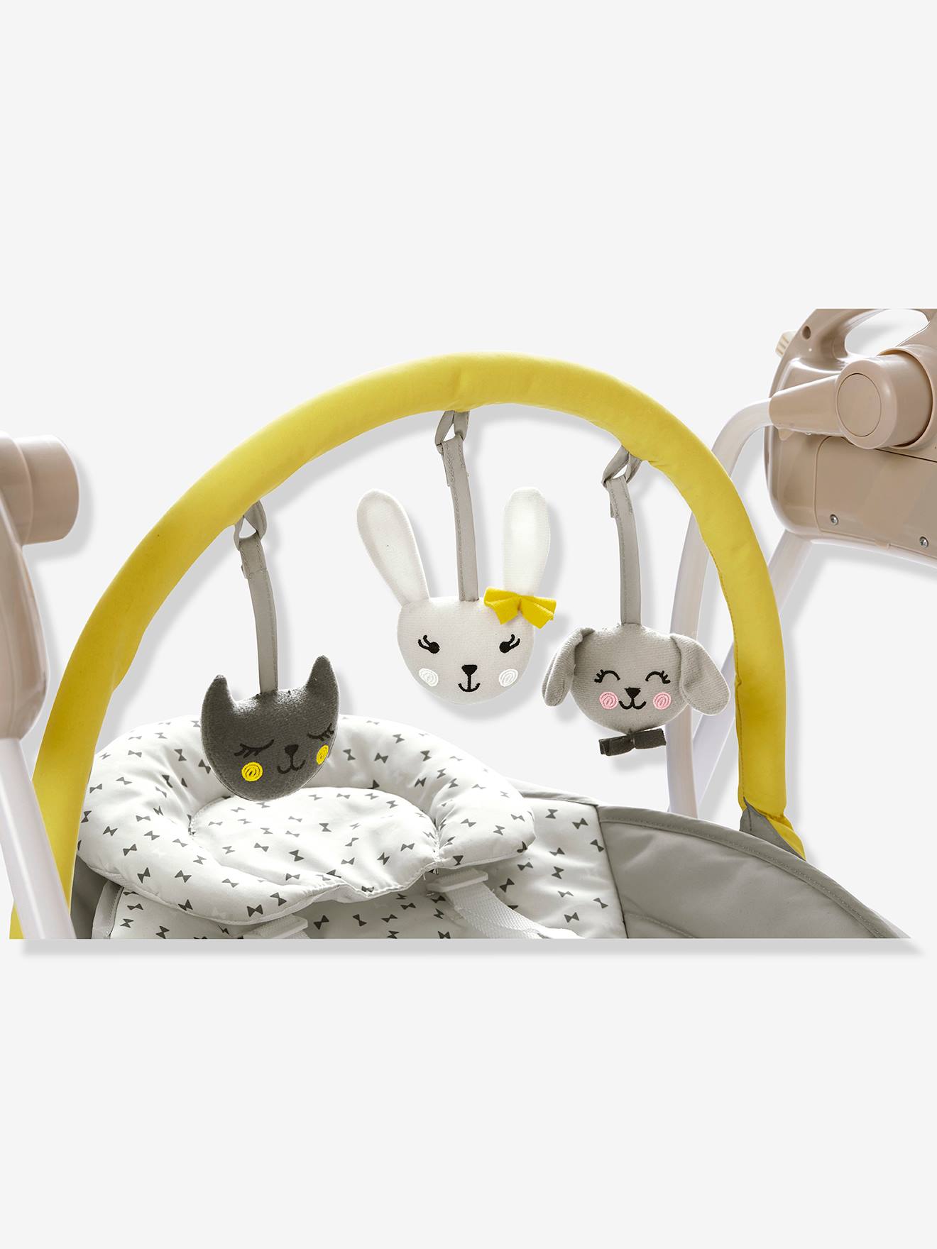 Balancelle avec arche de jeux Babyswing vertbaudet gris