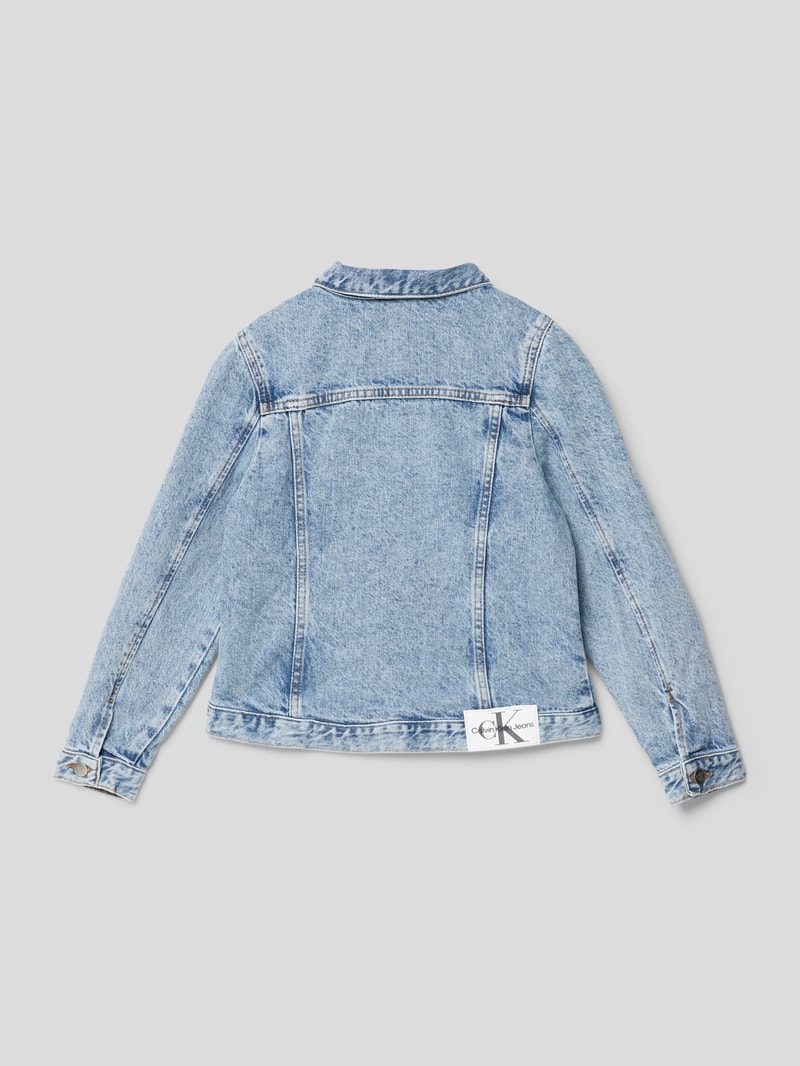 Jeansjacke mit Label-Patch Modell 'SALT PEPPER' in blau