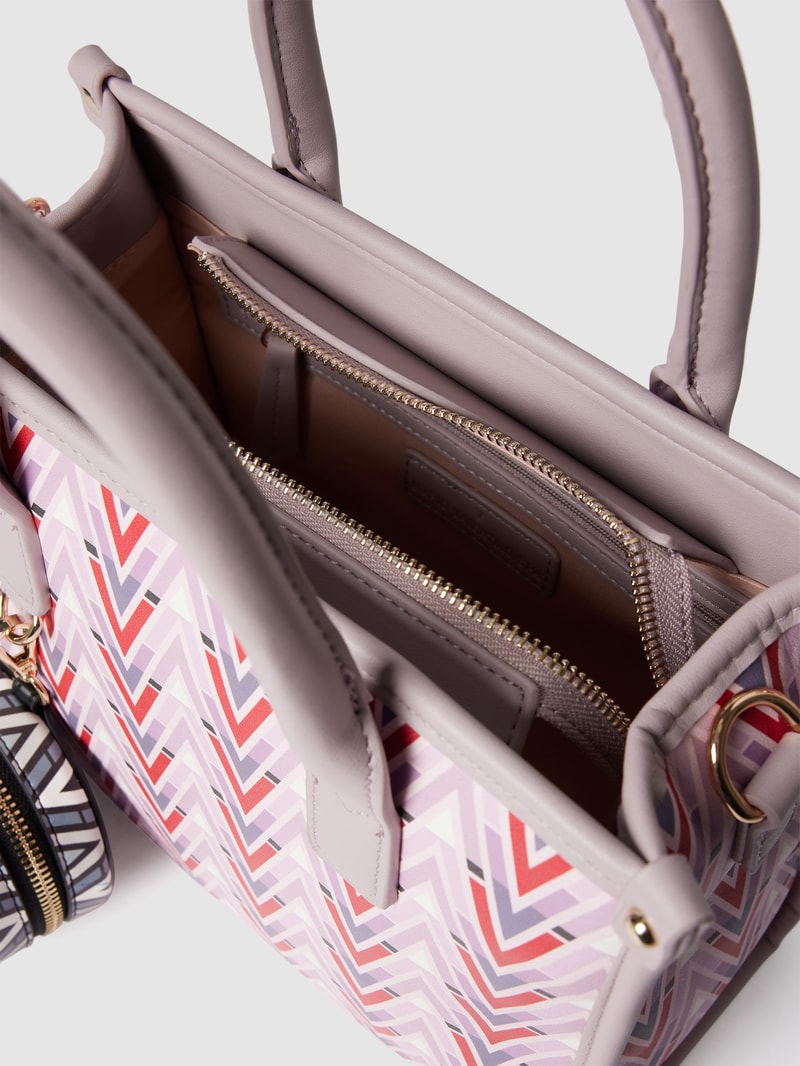 Handtasche mit Allover-Logo-Muster in flieder