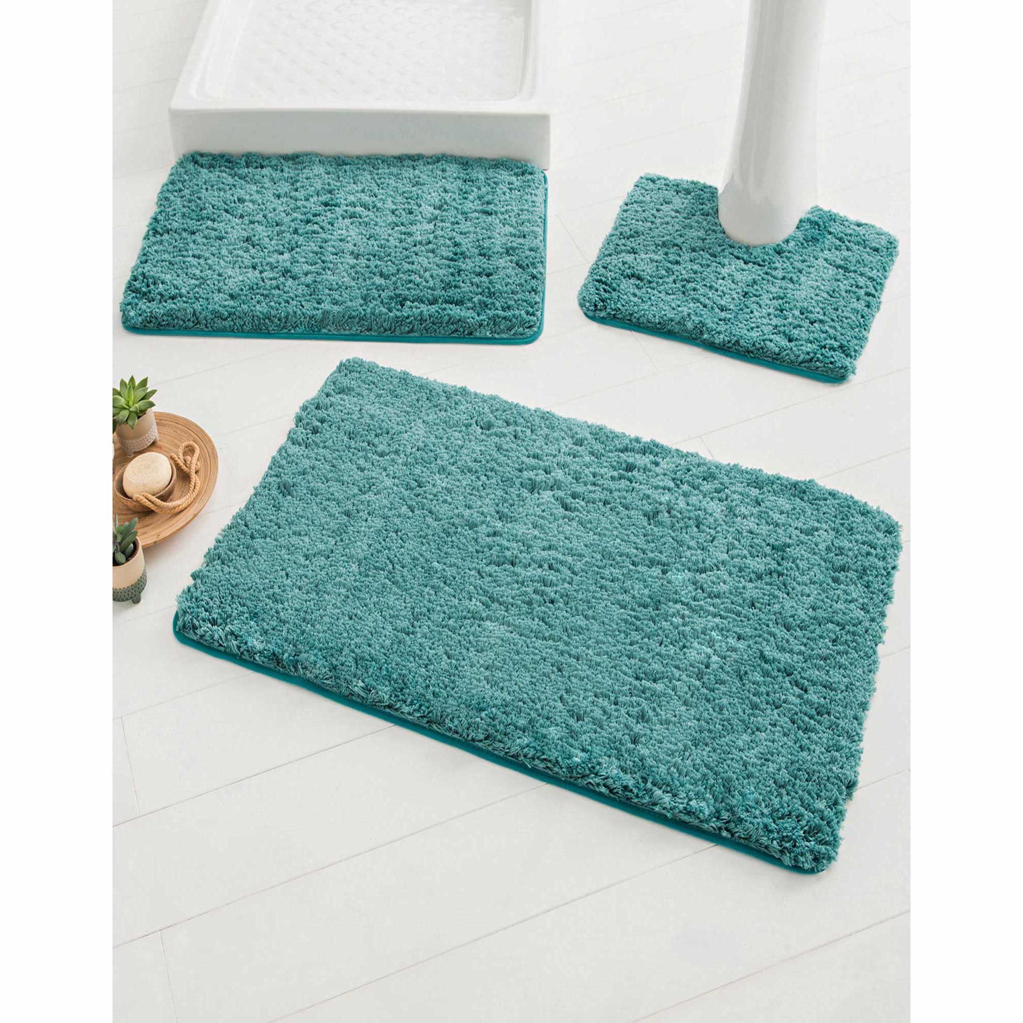 Tapis de bain uni moelleux microfibre