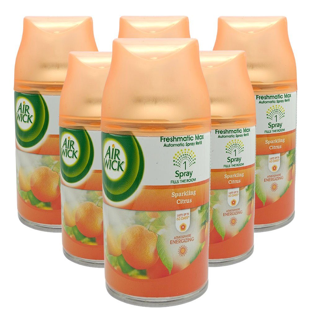 Air Wick Raumduft Sparkling Citrus (6 x 250ml, 6-St), Lufterfrischer - Frische Zitrusduft-Erlebnis