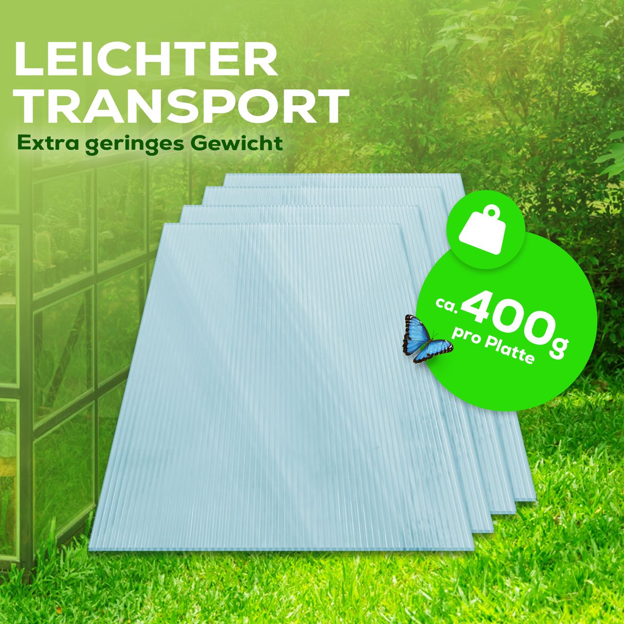 TroniTechnik GARMIO® 14x Hohlkammerstegplatten ACRI 6mm 10,25 m² Doppelstegplatte 121x60,5 cm