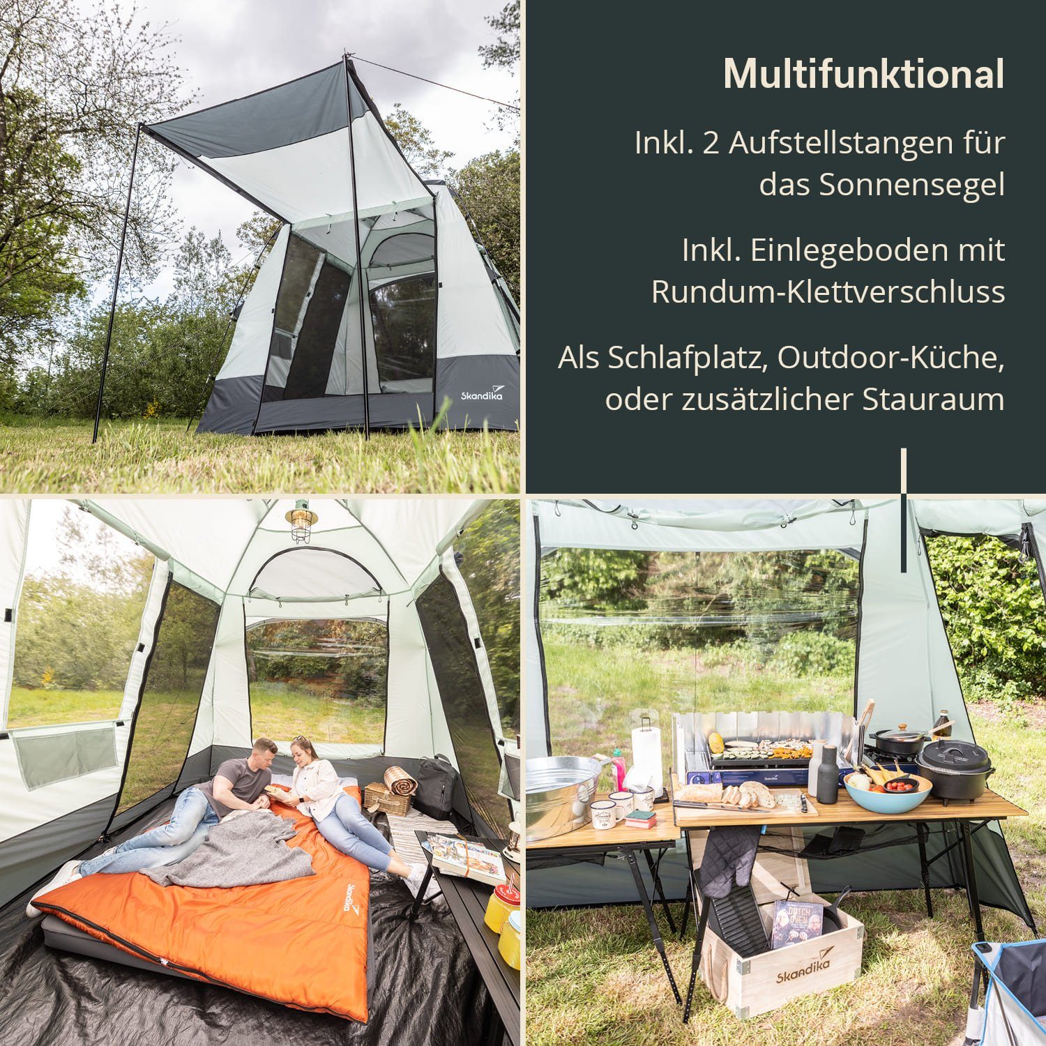 Skandika Kuppelzelt Mehrzweckzelt, Familienzelt, Kuppelzelt, Küchenzelt, Pavillon für Garten