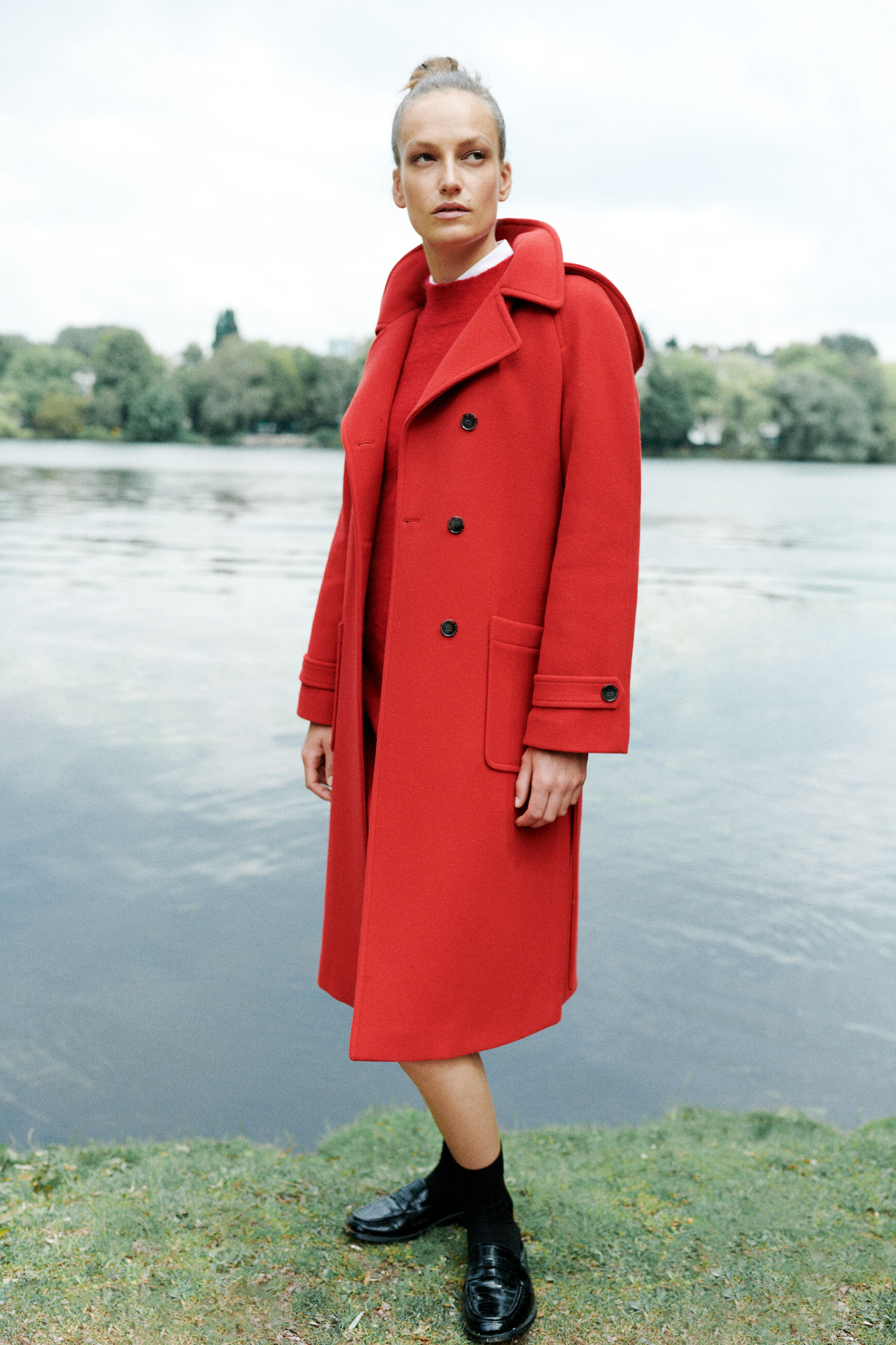 manteau quentin rouge femme