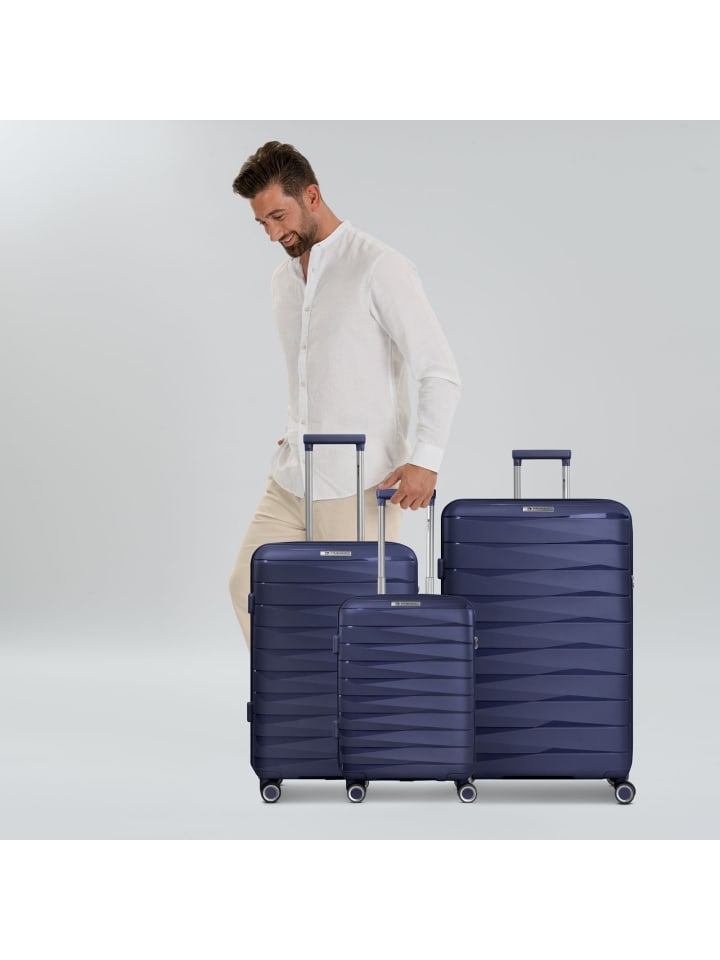 Franky London 4 Rollen Kofferset 3-teilig mit Dehnfalte in dark blue günstig kaufen onesize