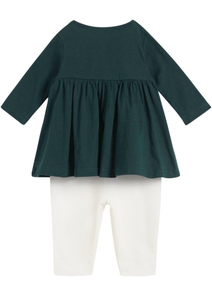 Baby Langarmkleid + Leggings aus Bio-Baumwolle (2-tlg.Set)