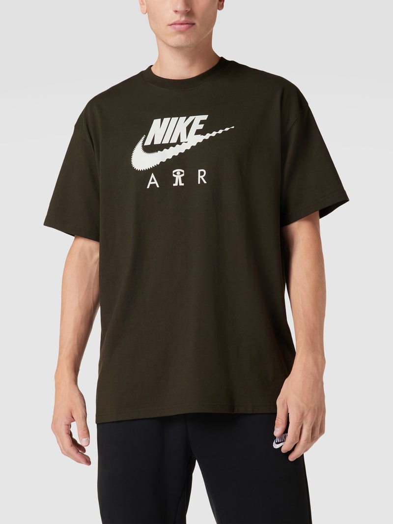 T-Shirt mit Label-Print in schwarz