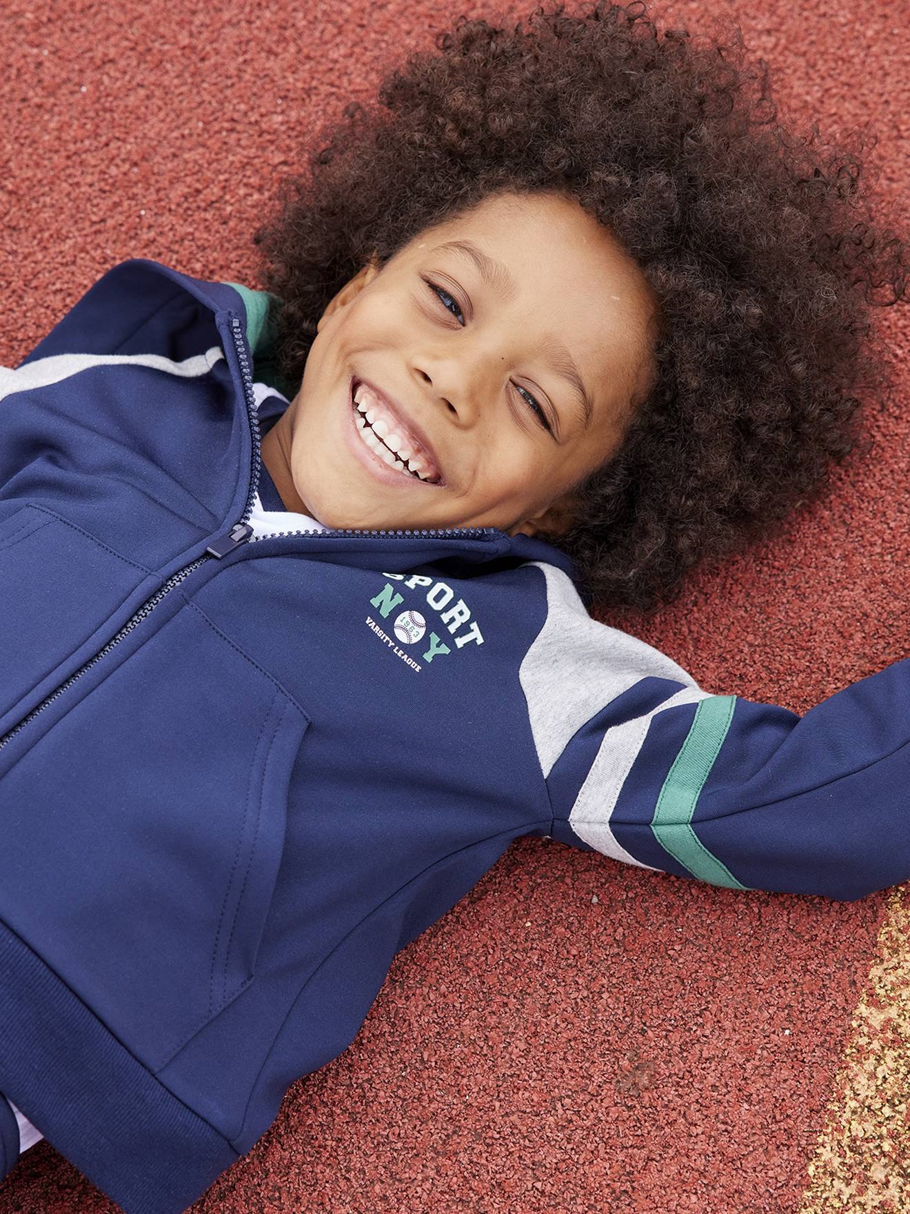 Vertbaudet Jungen Sportjacke mit Kapuze - dunkelblau