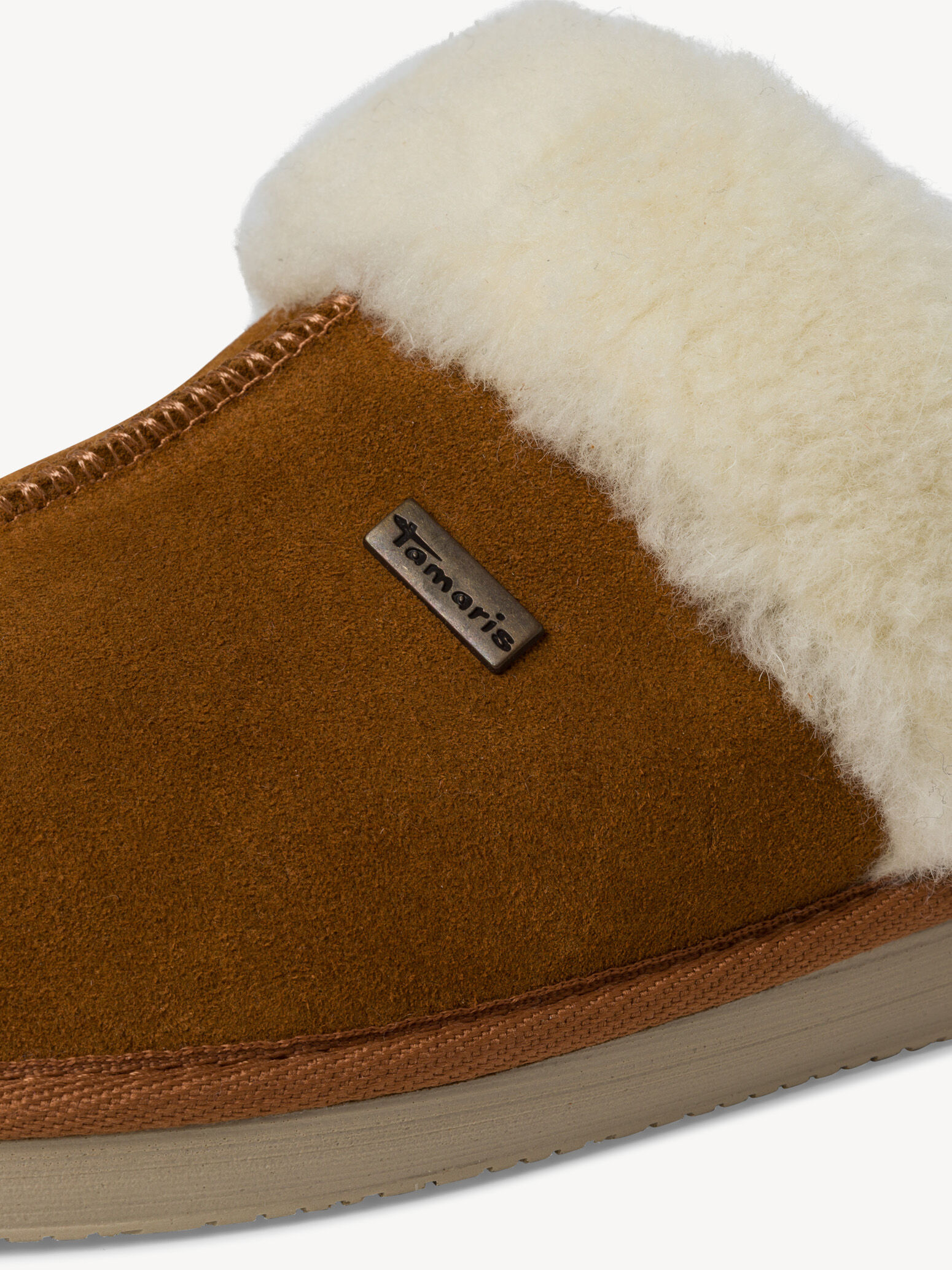 Pantoufle en cuir - beige