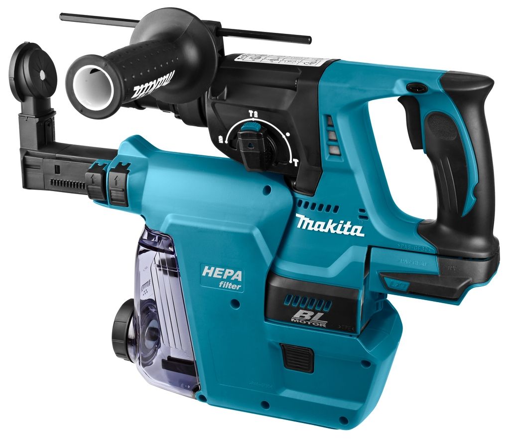 Martelo Combinado Makita DHR243ZJW 18 Volts com Extrator de Pó Integrado DX