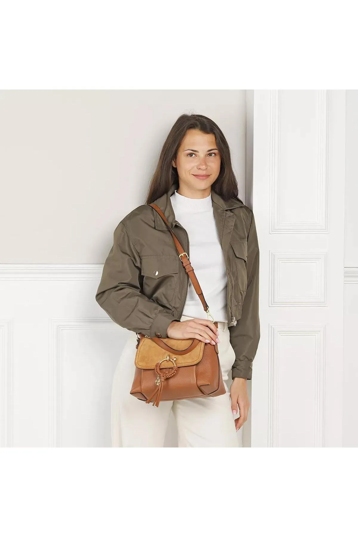 See by Chloé  Joan Umhängetasche Wildleder Caramello