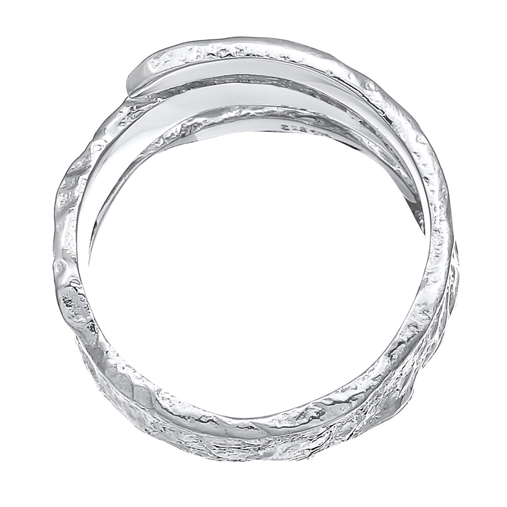 KUZZOI KUZZOI Bague Bague pour homme Structure usagée d'aspect oxydé en argent sterling  Bague