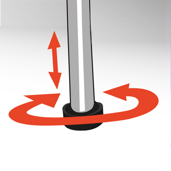Trittstufe mit höhenverstellbarem Haltegriff, 88 - 108 cm, chrom