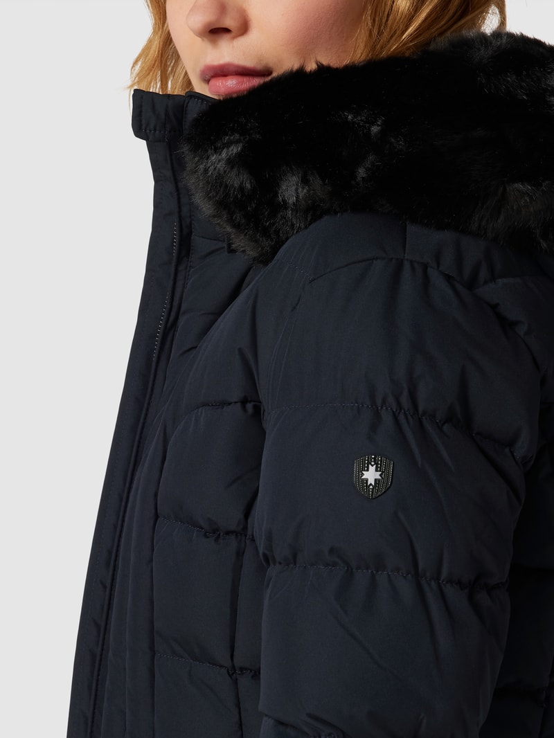 Funktionsjacke mit abnehmbarer Kapuze Modell 'Belvitesse Short' in marineblau
