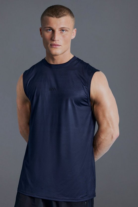 Man Active Muscle-Fit Tanktop mit Print