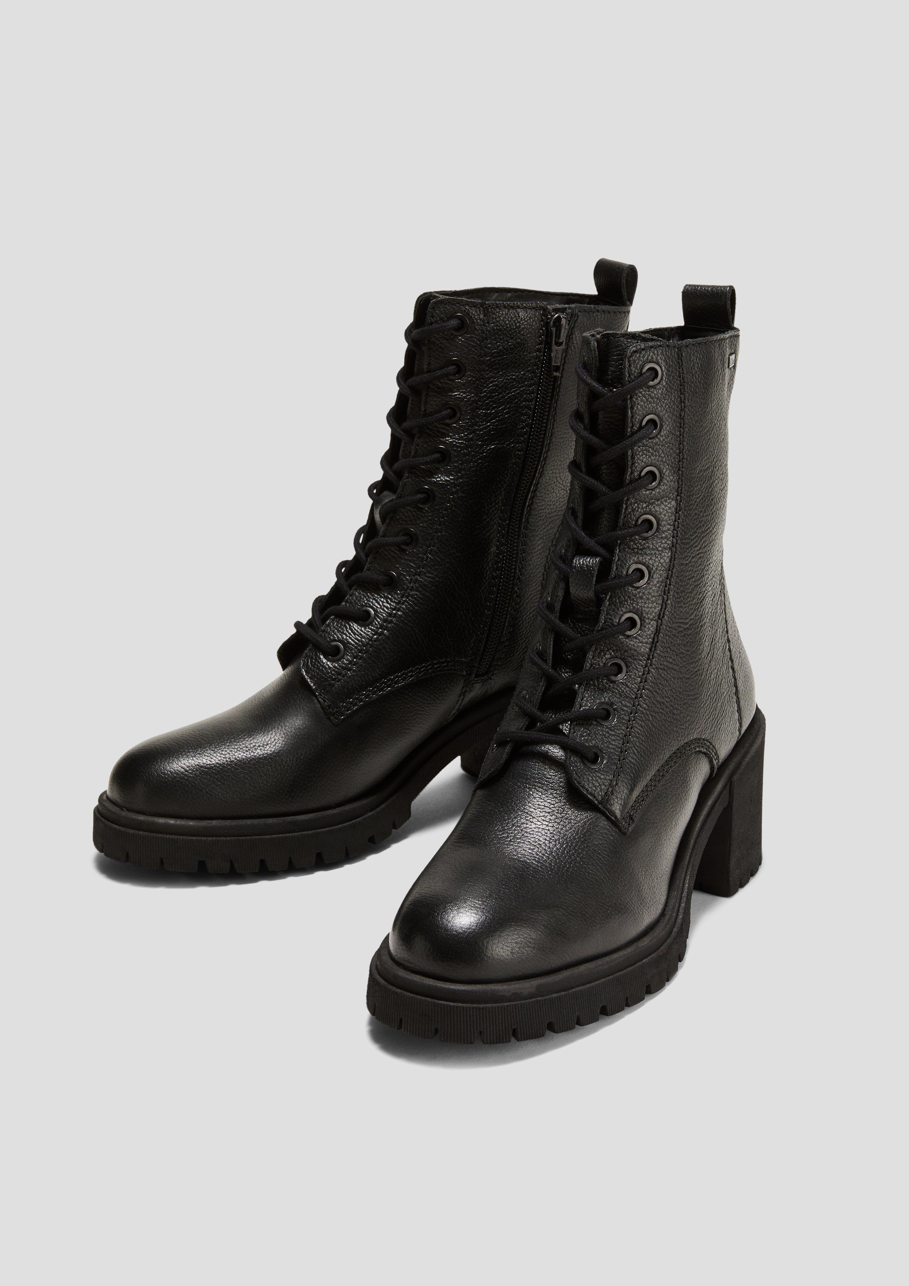 Echtlederstiefel mit Blockabsatz  6008543-001