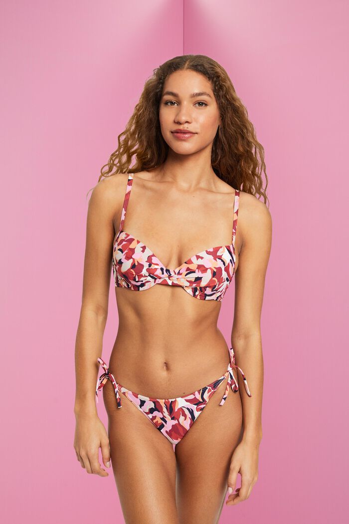 Wattiertes Bügel-Bikinitop mit Blümchenprint