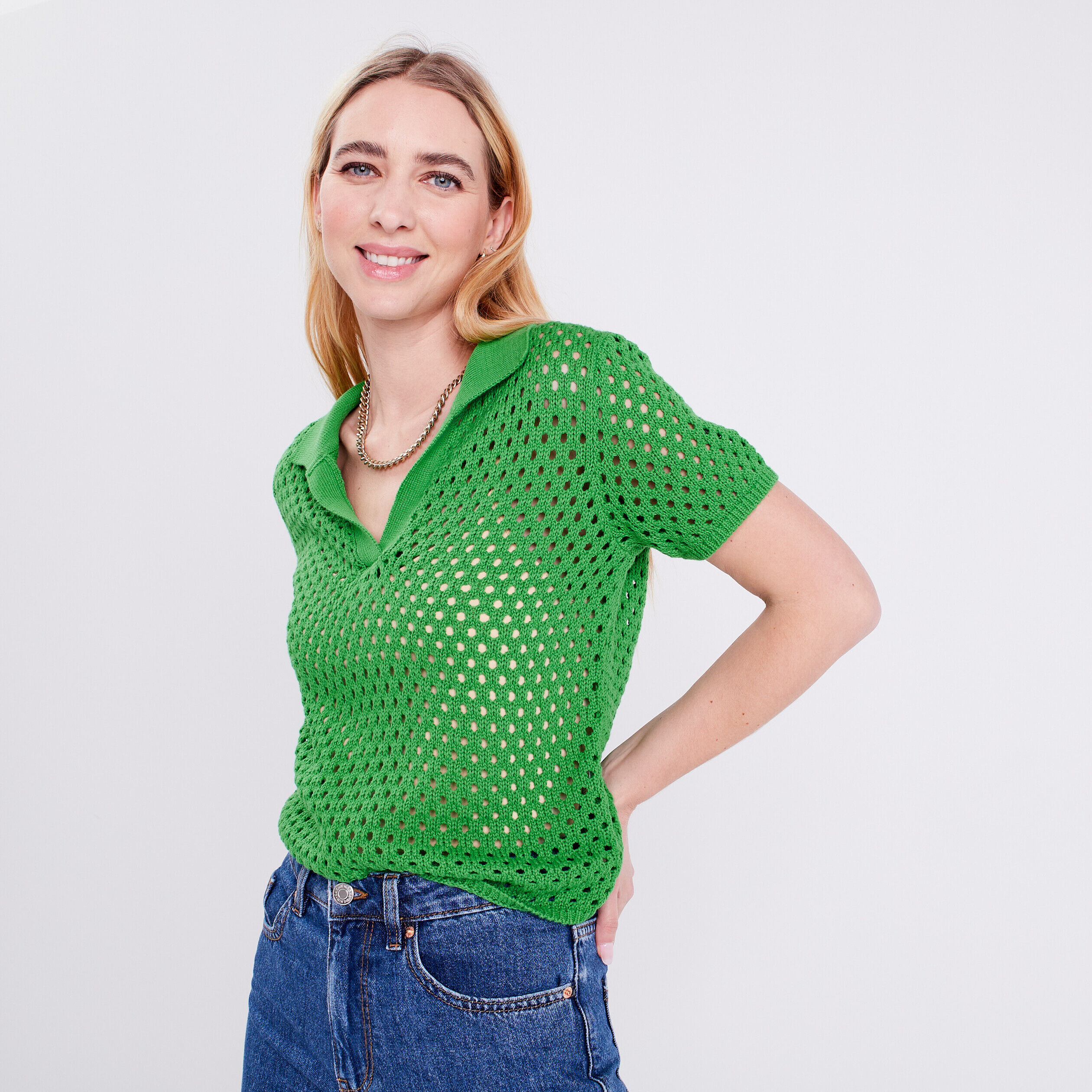 Polo manches courtes vert femme | Cache Cache