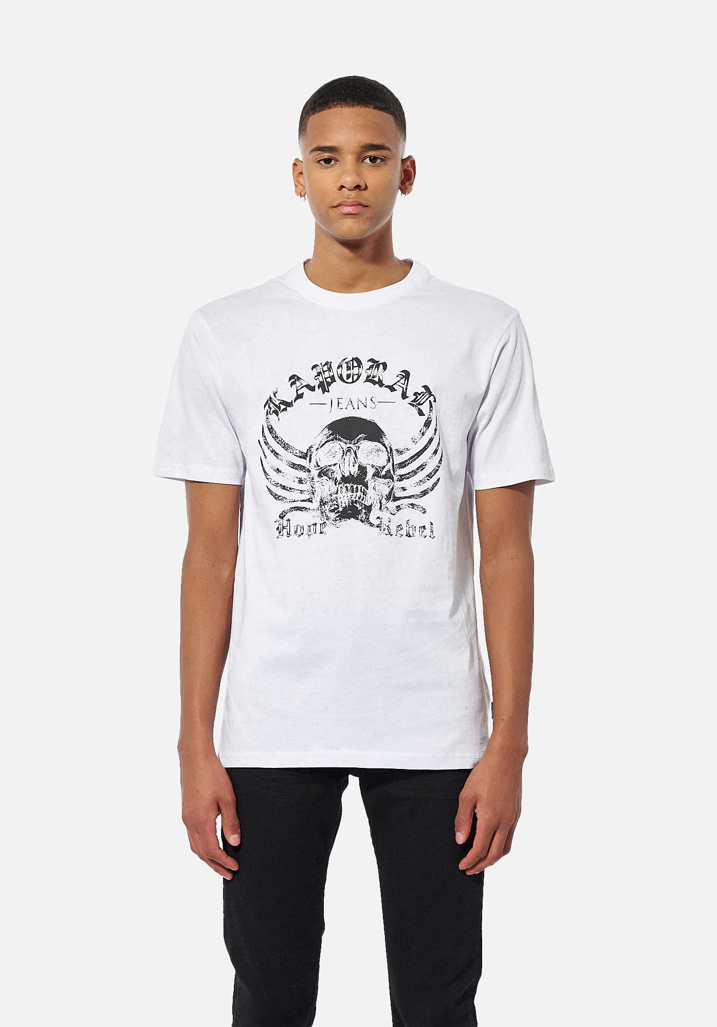 CHAD   T-shirt blanc tête de mort Homme